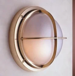 Antike Außenleuchte Glas Messing IP54 rostfrei