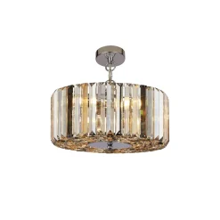 Art Déco Pendelleuchte rund Ø 35 cm Kristall Rauchglas