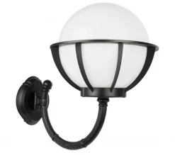 Außen Wandleuchte Kugel Schirm Schwarz Weiß IP43
