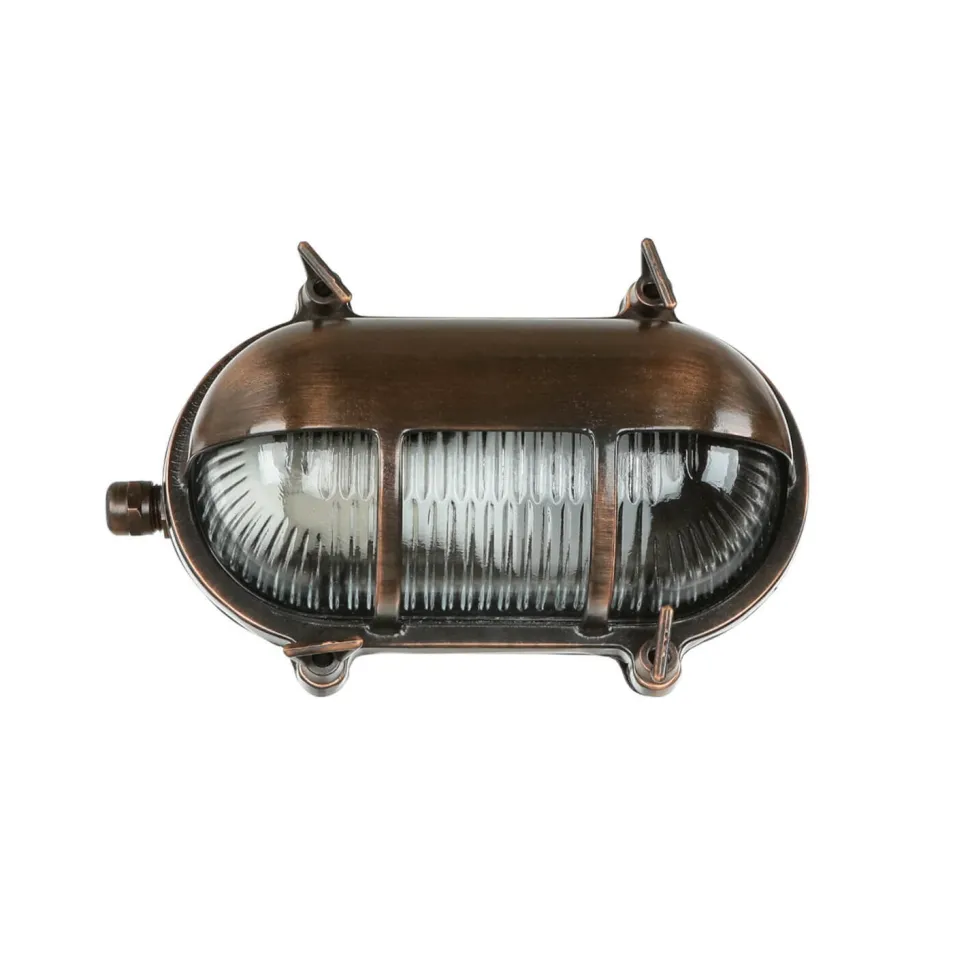 Außen Wandleuchte Messing massiv Glas IP64 E27 Weiß