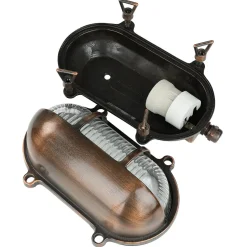 Außen Wandleuchte Messing massiv Glas IP64 E27 Weiß