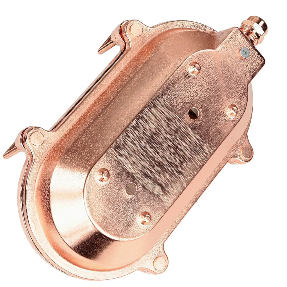 Außenlampe Messing Riffelglas Maritim IP64 E27 Kupfer