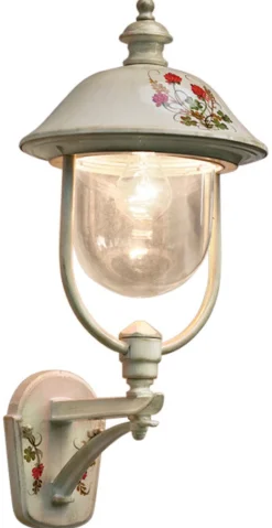 Außenlampe Wand Aluminium E27 IP43 55 cm hoch Landhaus