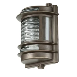 Außenleuchte Schwarz antik IP64 Messing Glas H: 22 cm