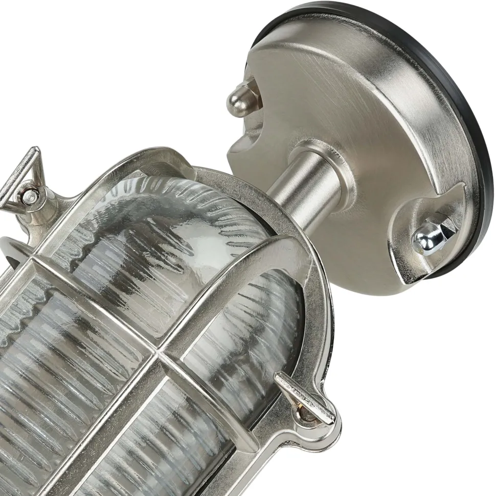 Außenleuchte Wand Messing Glas IP64 E27 in Antik