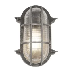 Außenwandlampe IP44 E27 H: 25 cm Maritim in Silber antik