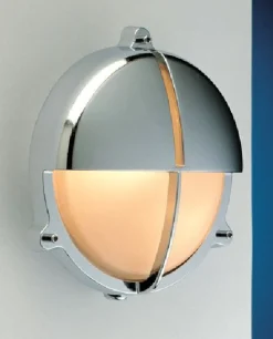 Außenwandleuchte GIGI Chrom Messing IP54 Maritim