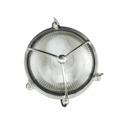 Außenwandleuchte Rund Nickel Echt-Messing Maritim