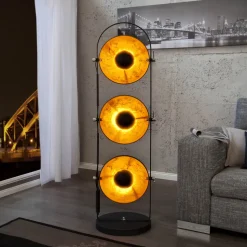 Außergewöhnlich Stehlampe 130cm Schwarz Gold