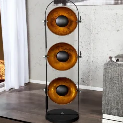 Außergewöhnlich Stehlampe 130cm Schwarz Gold