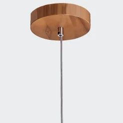 Außergewöhnliche Hängelampe Holz Furnier Teak B: 46 cm E27