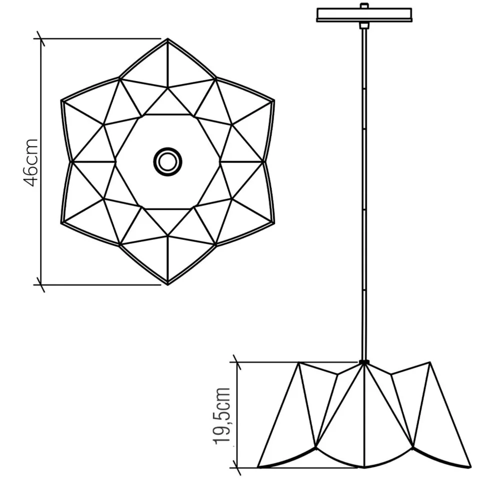 Außergewöhnliche Hängelampe Holz Furnier Teak B: 46 cm E27