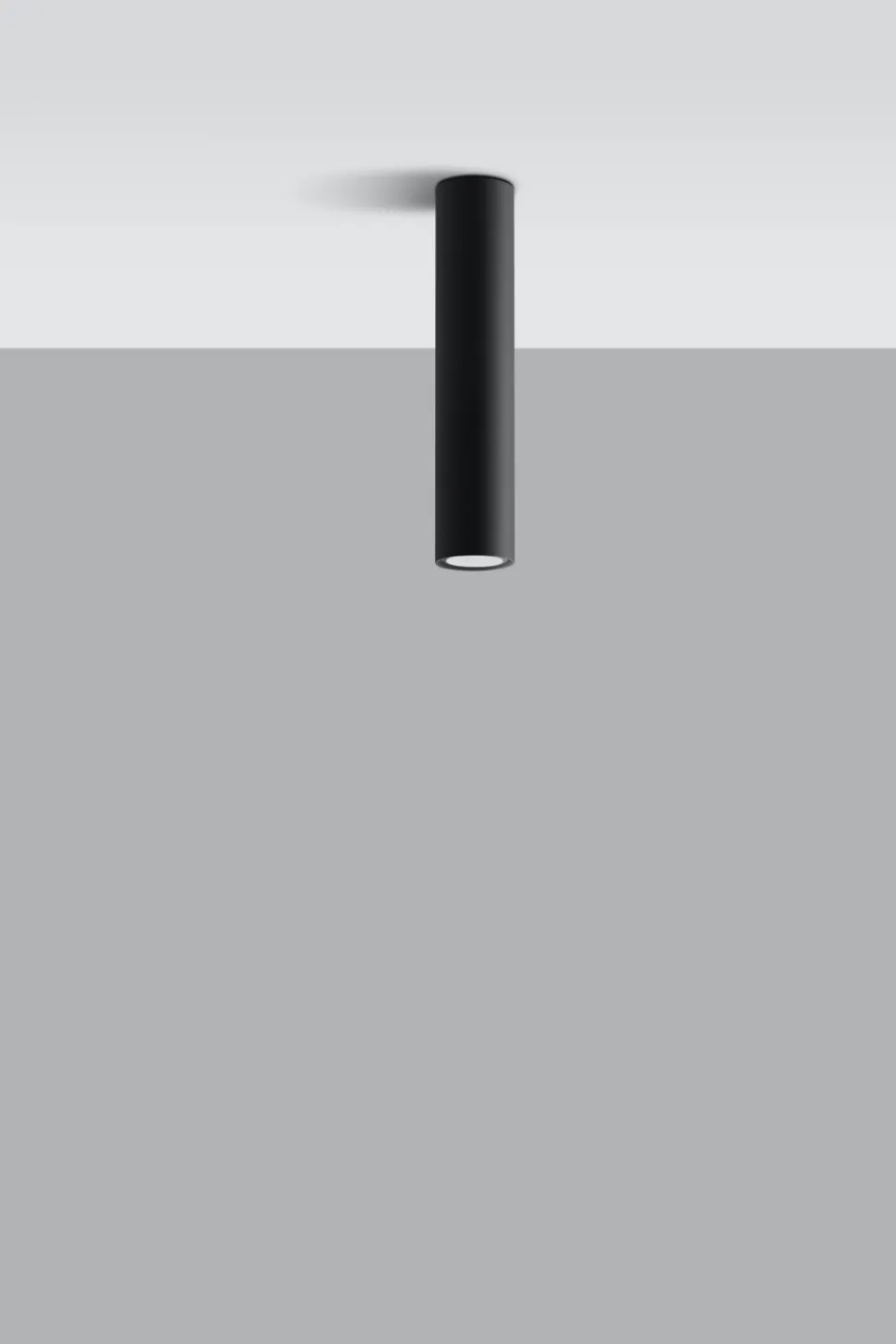 Aufbauleuchte Schwarz Ø6cm H:30cm GU10 Metall LUTATIA