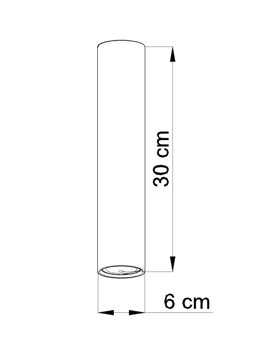 Aufbauleuchte Schwarz Ø6cm H:30cm GU10 Metall LUTATIA