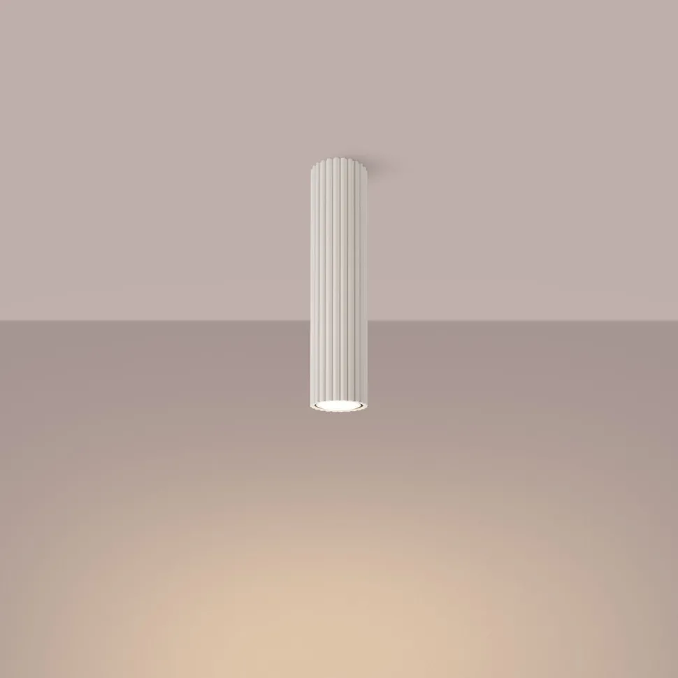 Aufbauspot GU10 in Creme Ø 6,5 cm H: 30 cm schmal BERTA