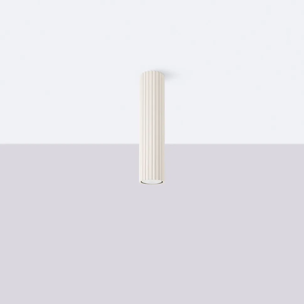 Aufbauspot GU10 in Creme Ø 6,5 cm H: 30 cm schmal BERTA