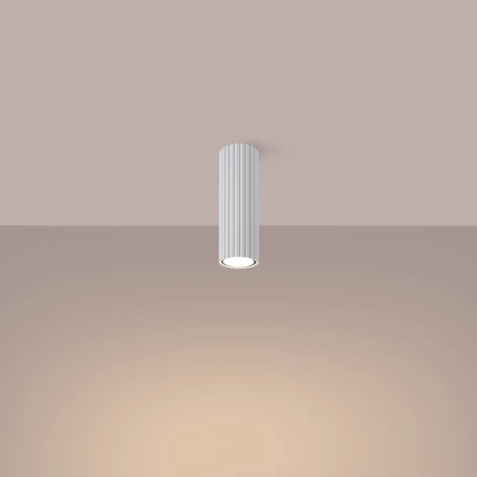 Aufbauspot Weiß Ø 6,5 cm H: 20 cm klein GU10 Aluminium Modern