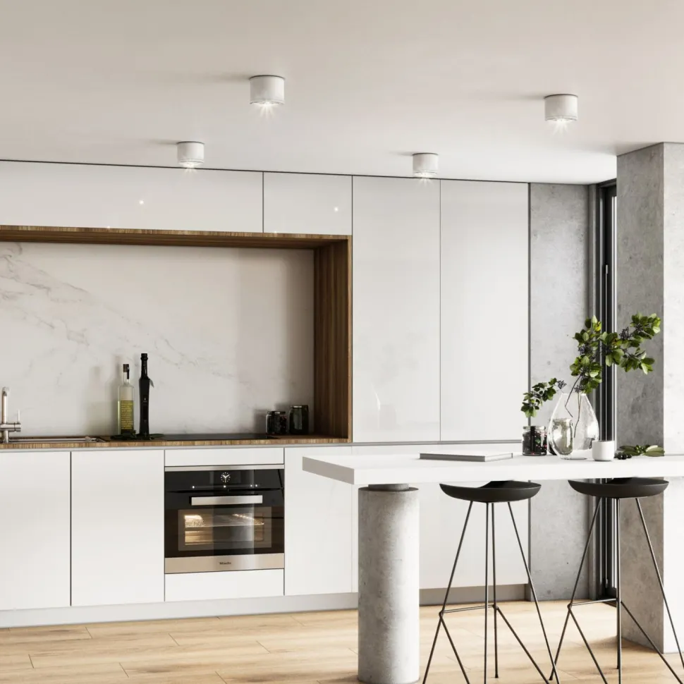 Aufbauspot Weiß Aluminium GX53 IP44 Ø8,4 cm Aufputz