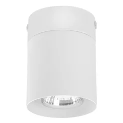 Aufbaustrahler GU10 Metall Weiß akzentuiert Ø8 cm