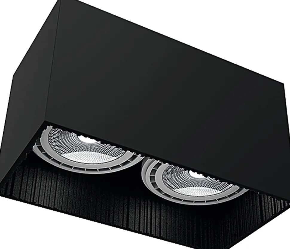 Aufbaustrahler Schwarz 2-flmg