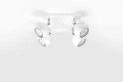 Aufbaustrahler Weiß Stahl 4-flammig Retro FAVONIA