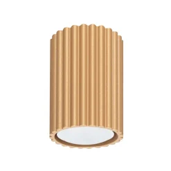 Aufputz Spot GU10 H: 10 cm Ø 6,5 cm klein in Gold Modern