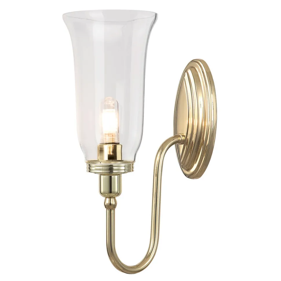 Badezimmer Wandleuchte IP44 aus Messing Glas mit LED