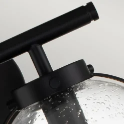 Badezimmerlampe Glas Metall IP44 38,1 cm breit Schwarz