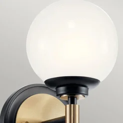 Badezimmerlampe IP44 LED G9 34,8 cm hoch Metall Glas