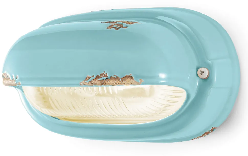 Badezimmerlampe Keramik Glas E27 B: 24 cm Maritim