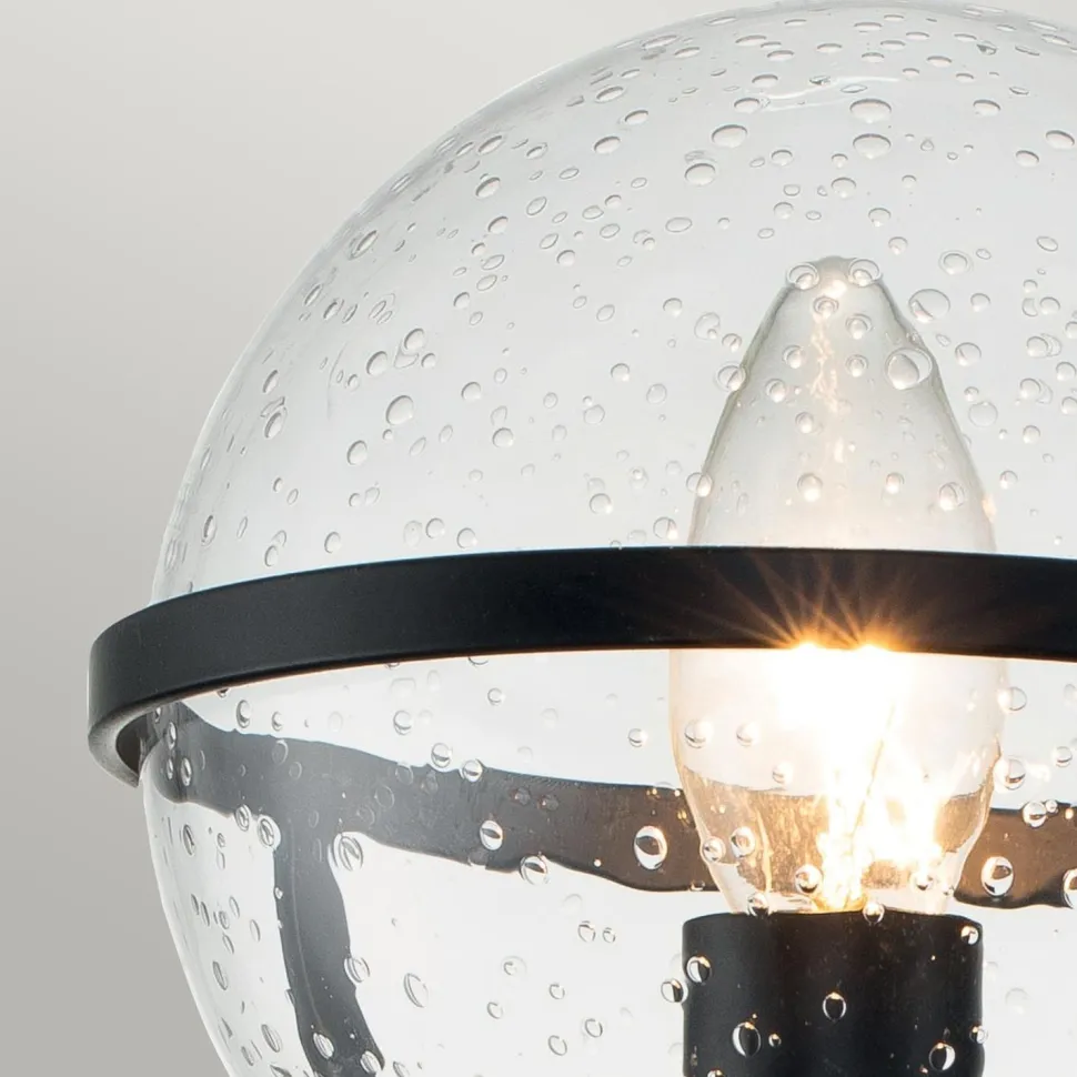 Badezimmerlampe Metall Glas IP44 40,3 cm hoch Schwarz