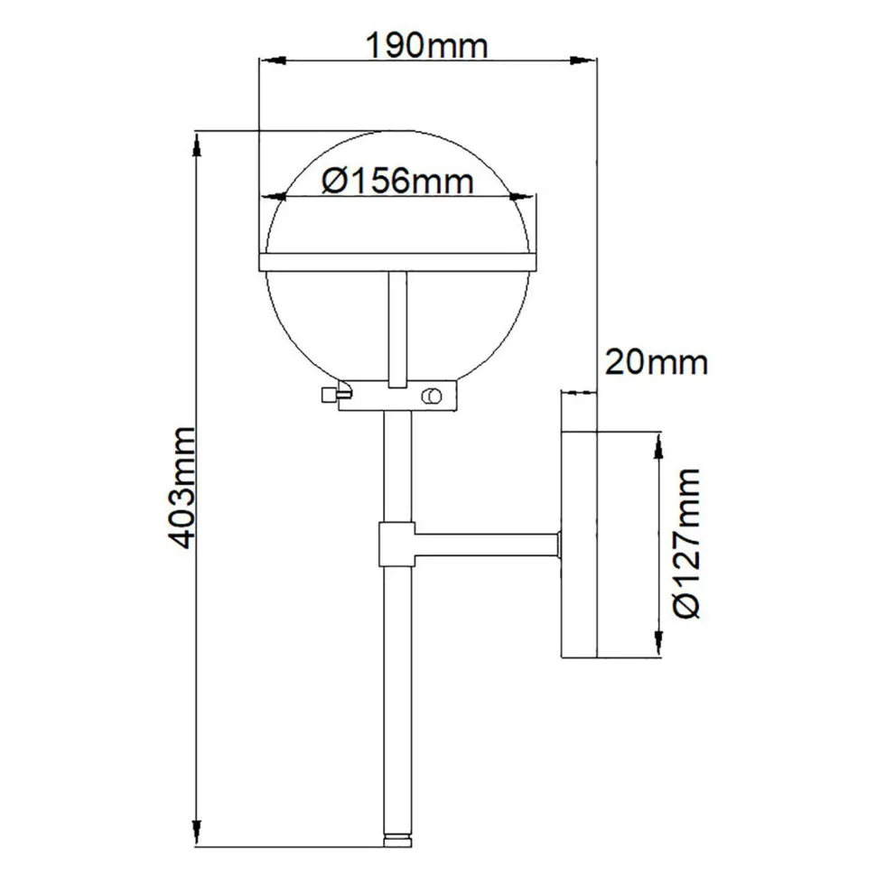 Badezimmerlampe Metall Glas IP44 40,3 cm hoch Schwarz