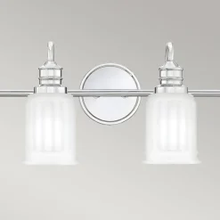 Badezimmerlampe Wand Chrom Weiß B: 81,3 cm IP44 G9 LED