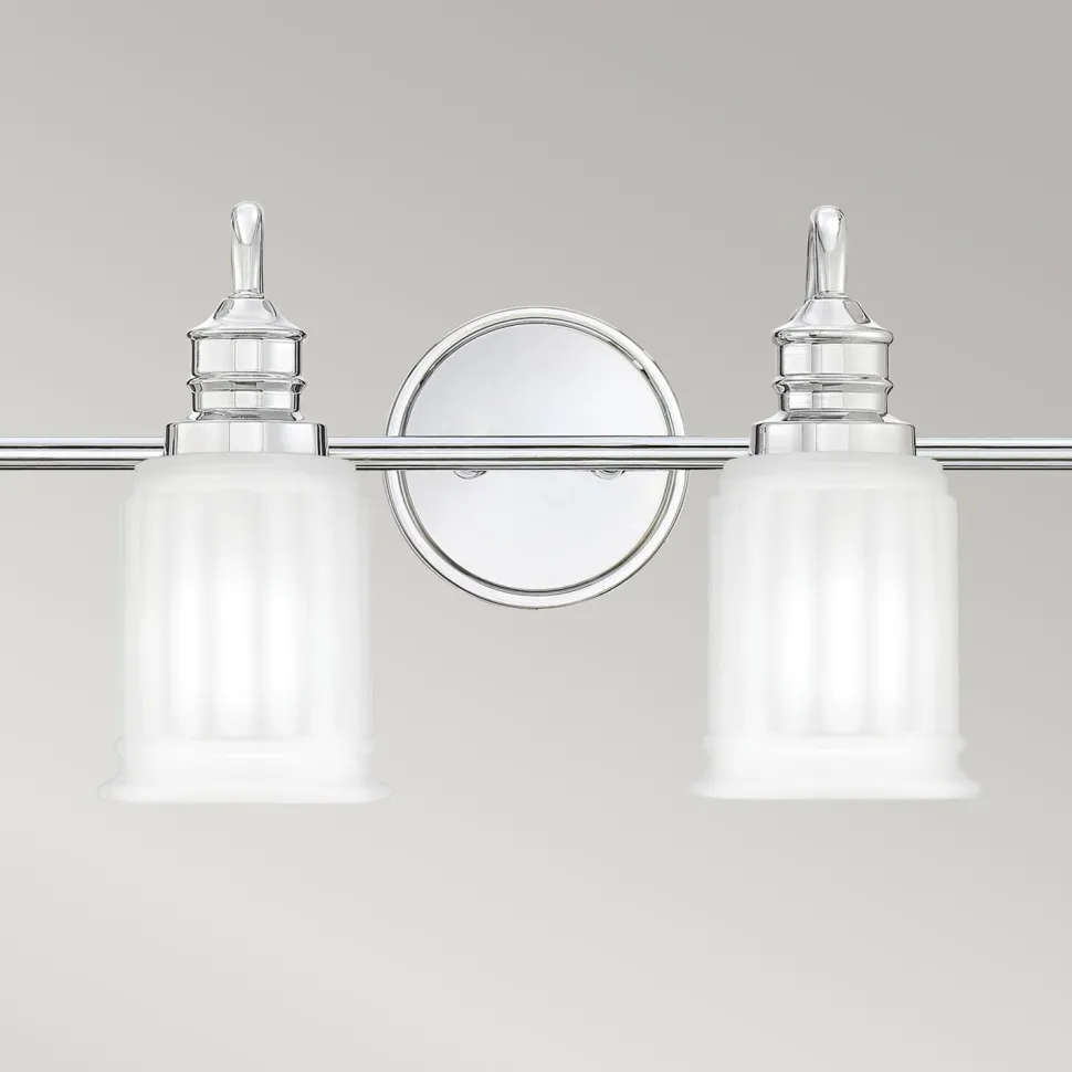 Badezimmerlampe Wand Chrom Weiß B: 81,3 cm IP44 G9 LED