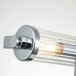 Badezimmerlampe Wand Metall Glas B: 69,1 cm IP44 Chrom