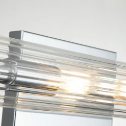 Badezimmerlampe Wand Metall Glas B: 69,1 cm IP44 Chrom