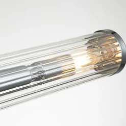 Badezimmerlampe Wand Metall Glas B: 69,1 cm IP44 Chrom