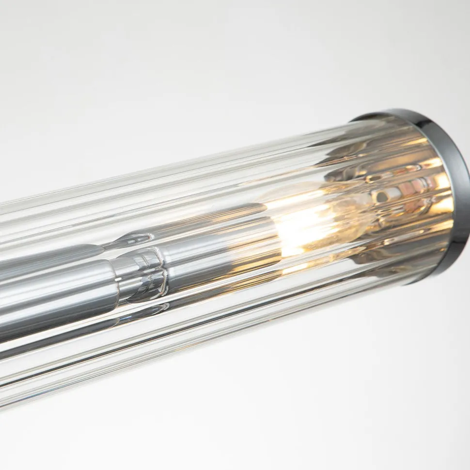 Badezimmerlampe Wand Metall Glas B: 69,1 cm IP44 Chrom