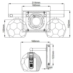 Badezimmerleuchte Kristall LED G9 3000 K 33,4 cm breit klein