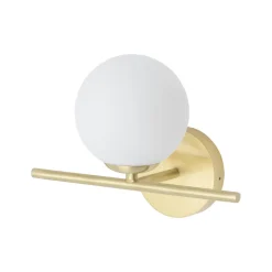 Badezimmerleuchte Kugelschirm G9 IP44 in Messing Weiß