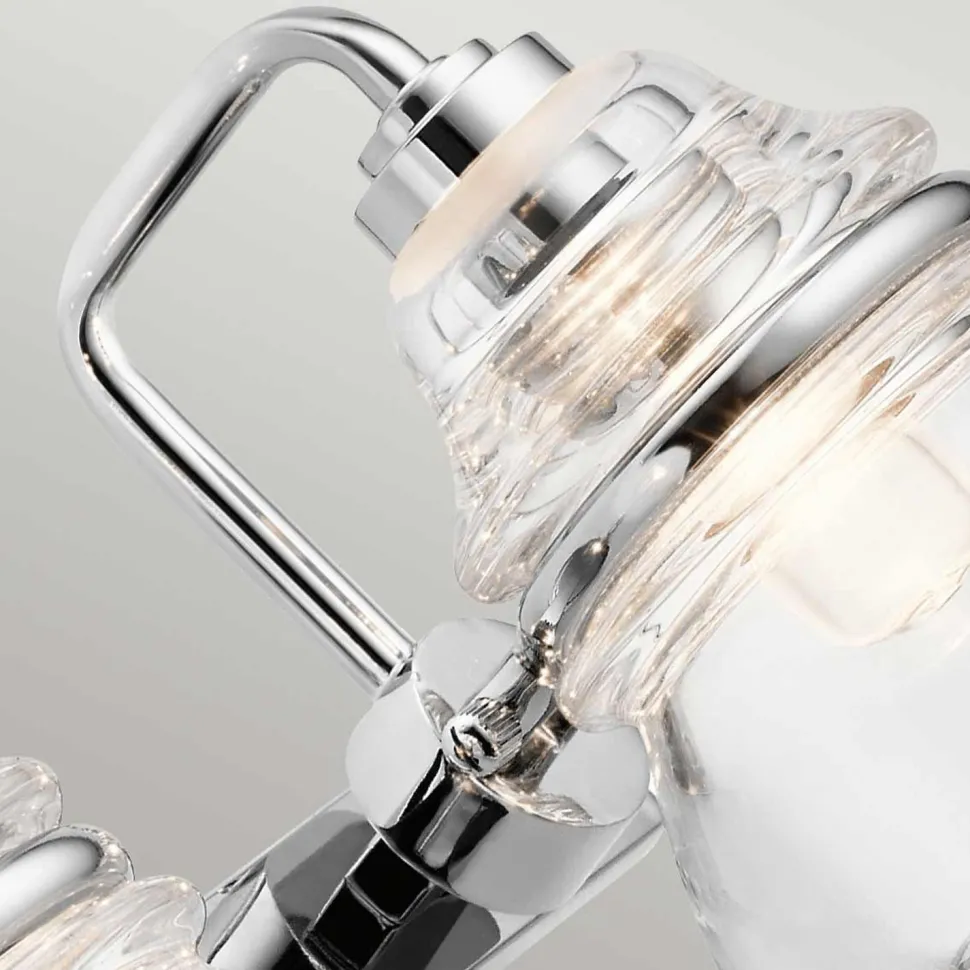 Badezimmerleuchte LED G9 IP44 B: 33,6 cm Metall Glas in Chrom