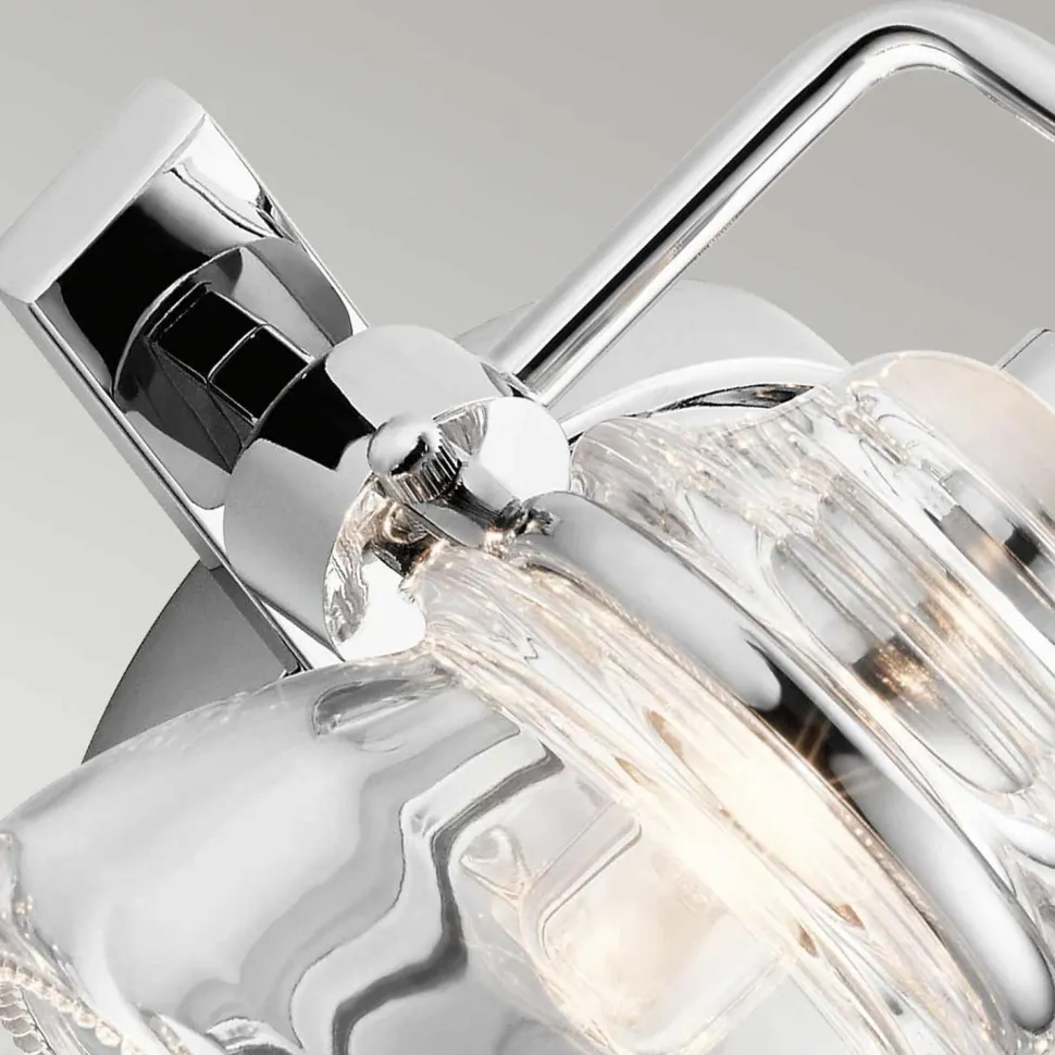 Badezimmerleuchte LED G9 IP44 B: 33,6 cm Metall Glas in Chrom