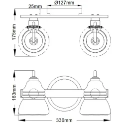 Badezimmerleuchte LED G9 IP44 B: 33,6 cm Metall Glas in Chrom