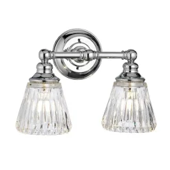 Badezimmerleuchte Wand LED G9 IP44 B: 35,2 cm Metall Glas