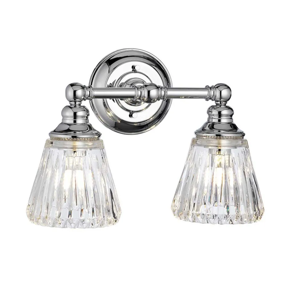 Badezimmerleuchte Wand LED G9 IP44 B: 35,2 cm Metall Glas