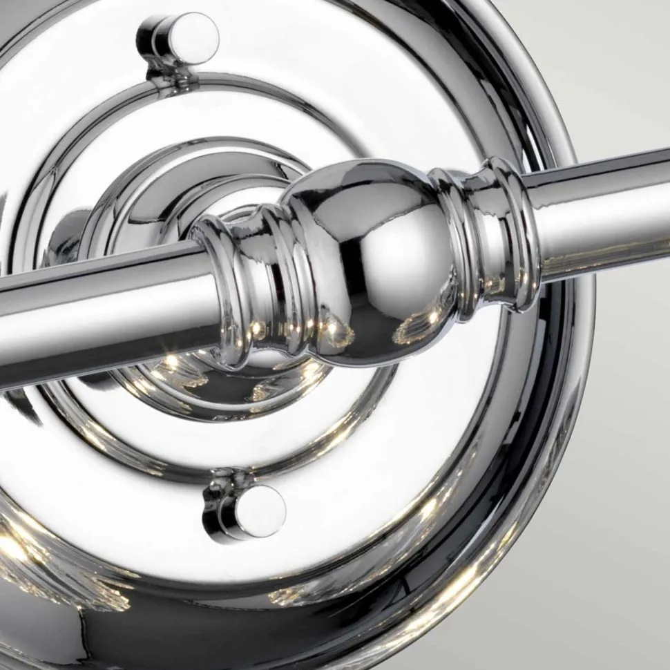 Badezimmerleuchte Wand LED G9 IP44 B: 35,2 cm Metall Glas