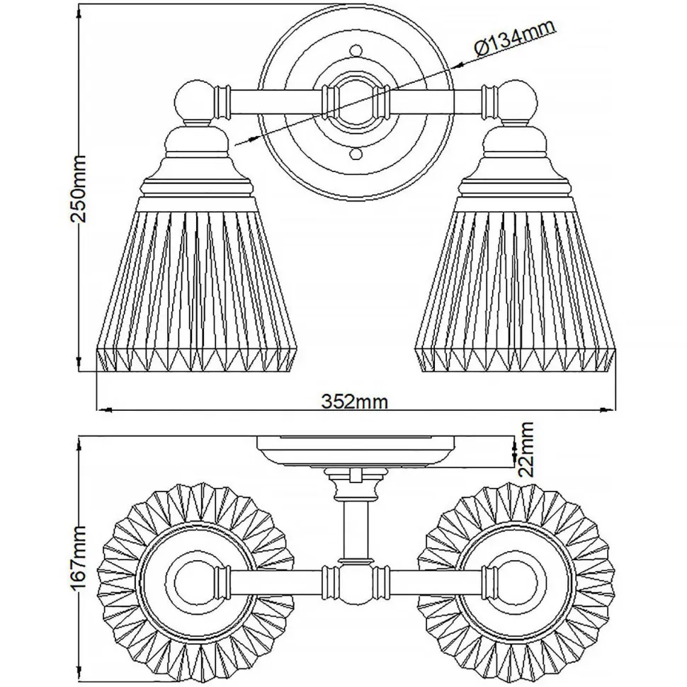 Badezimmerleuchte Wand LED G9 IP44 B: 35,2 cm Metall Glas