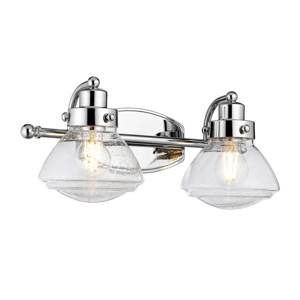 Badezimmerleuchte Wand Metall Glas 44,9 cm breit IP44 E27