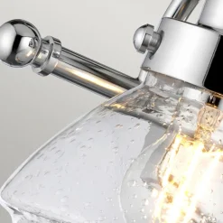 Badezimmerleuchte Wand Metall Glas 44,9 cm breit IP44 E27