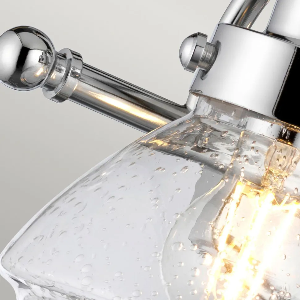 Badezimmerleuchte Wand Metall Glas 44,9 cm breit IP44 E27